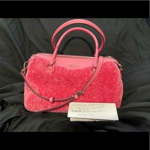 NWT kate spade fuzzy purse